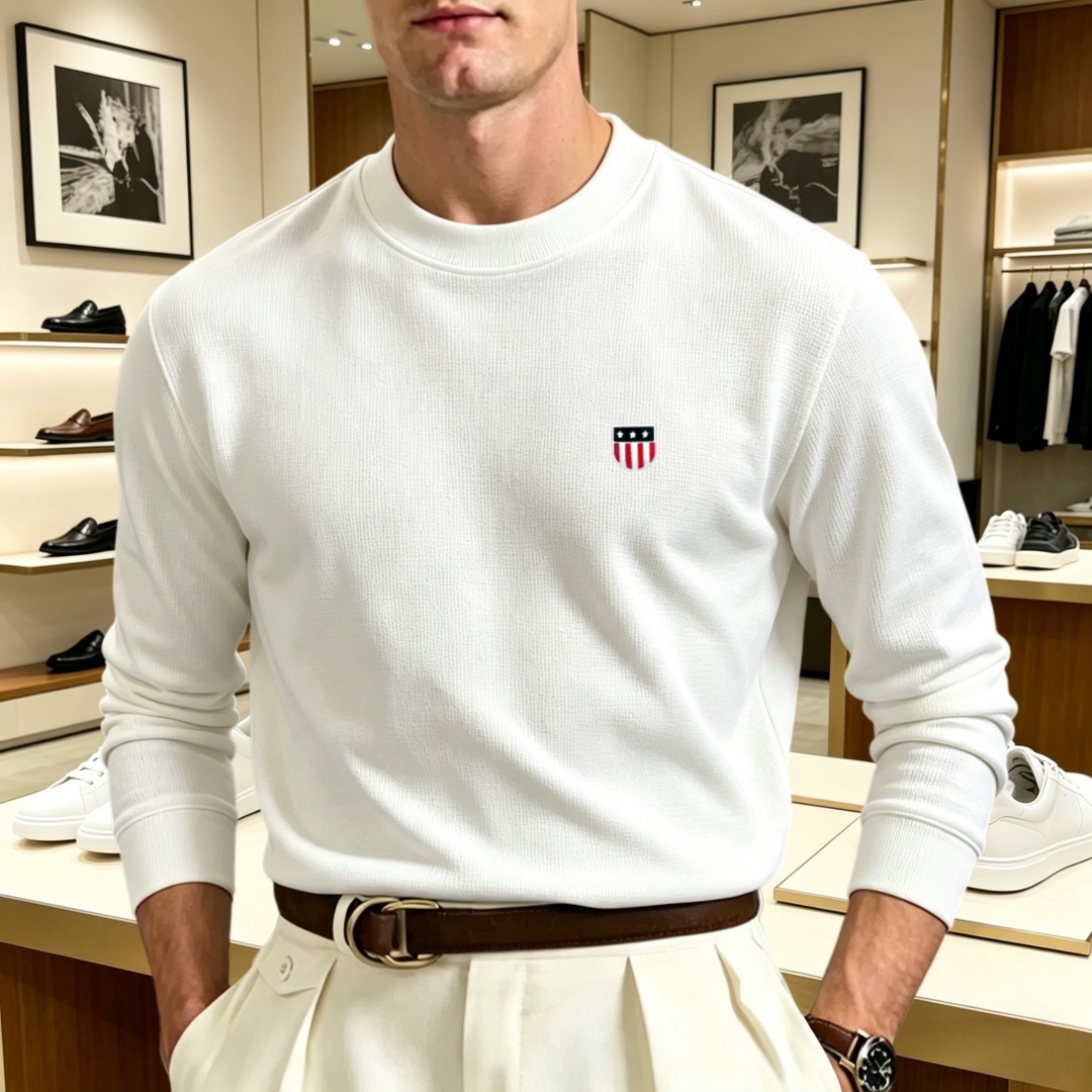 Men'S Tops Fashion - Soft cotton high-end brand men's long