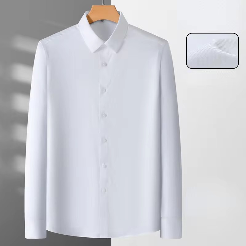 Dress Shirt Non-Iron - Non-iron Micro Elastic Work Men Shirts