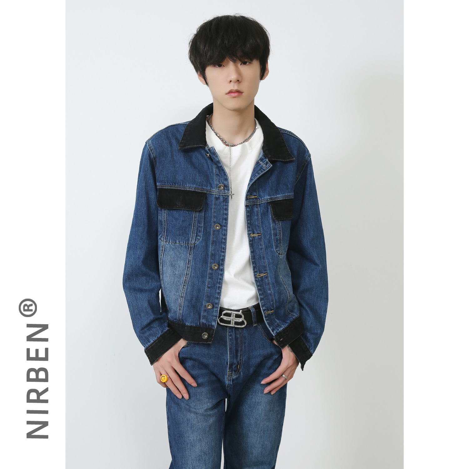 Jacket Mens Fashion - Denim New Denim Jacket Set Male