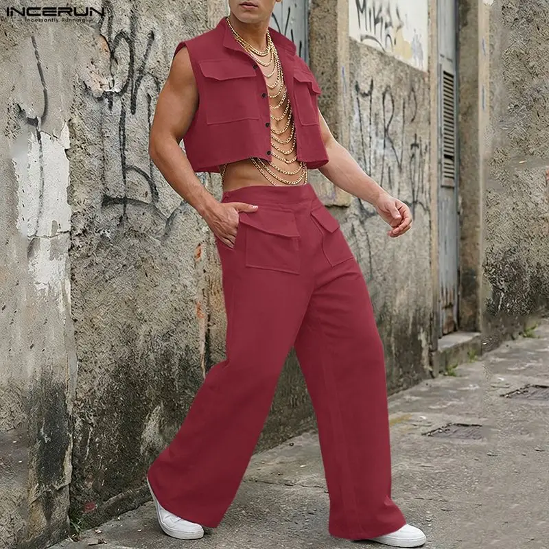 INCERUN Men Sets Solid Sleevel - đánh giá và giá Queer Men'S Fashion