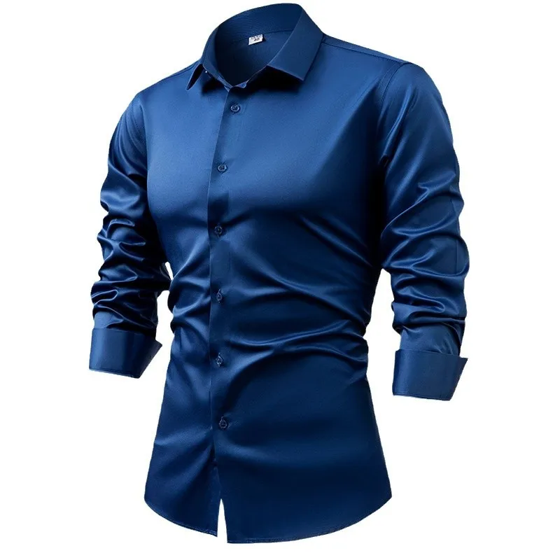2025 Spring Autumn Royal Blue  - đánh giá và giá Dress Shirt Non-Iron