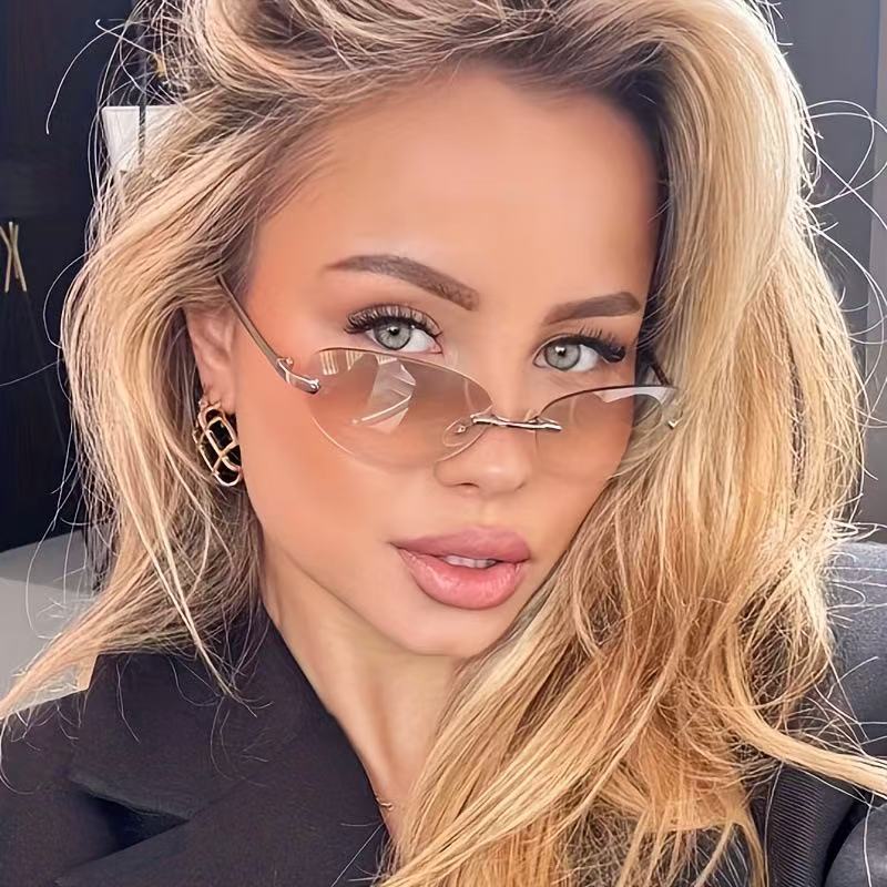 Rimless  Oval Sun Glasses for  - đánh giá và giá Men'S Fashion Y2K